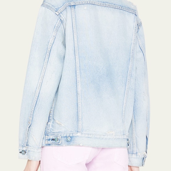 MOUSSY VINTAGE "Lodi" distressed denim trucker jacket - Picture 5 of 7